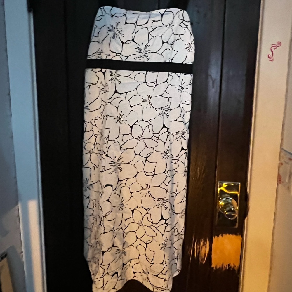 Floral Black and White Maxi Dress